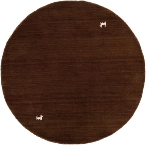 Nain Trading Loom Gabbeh Brown 250x250 Modern Orientteppich Rund Teppich Wolle Indien
