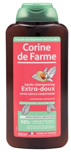Corine de Farme, Après-Shampooing Extra-Doux au Lait d'Amande 500ml - Soin Hydratant pour Cheveux Délicats, Texture Légère, Brillance et Douceur, Convient à Tout Type de Cheveux