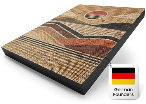 PetNovia - Premium Designer Kratzbrett für Katzen: 5-lagige Wellpappe für erhöhte langlebigkeit - selbstklebend Ideal für Ecken, Möbel oder Wand. 40 cm x 30 cm Groß