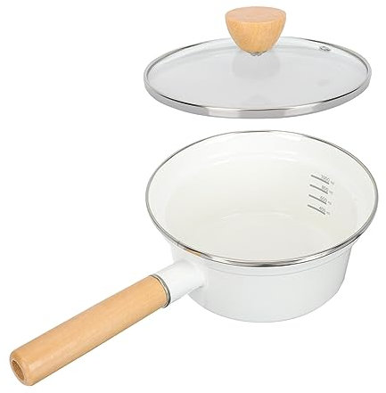 LABRIMP Casserole à Lait Émaillée Avec Couvercle Pot Multifonction Pour Cuisine Pour Réchauffer Lait Et Préparer Soups Compatible Induction Et
