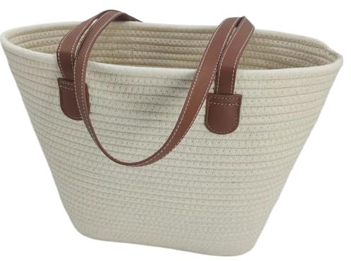AMENGJ Bolso de Mano de Mujer Bolso de Hombro de Gran Capacidad for Mujer, Hecho de Cesta Tejida de Paja.(Color 3)