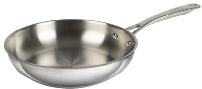 Kuhn Rikon Allround Uncoated Frying Pan, 32cm. 18/10 Stainless Steel. Suitable for All Hobs (Including Induction). Fully Welded Induction Base & Riveted Stay-Cool Handle. Oven Safe & Dishwasher Proof