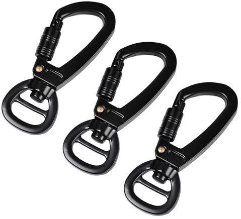 3 Stück Karabinerhaken mit Drehgelenk, Zinklegierung Karabiner Robusten Wirbel Schnappkarabiner für Hundeleine SchlüsselanhäNger Bergsteigen Outdoor Zubehör
