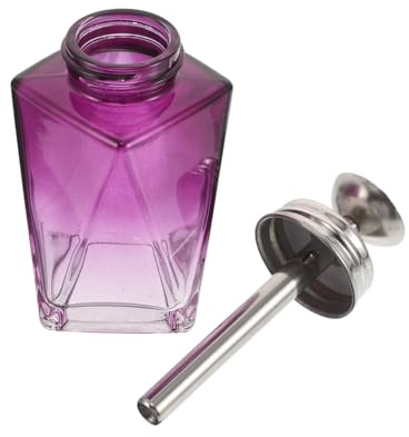 Beaupretty Nagellackentferner Pumpflasche 150ml aus Glas mit Metallpumpe Auslaufsicherer Flüssigkeitsdruckspender für Maniküre und Reise Violett Einfaches Nachfüllen und Dosieren
