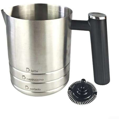 Taza de espuma de leche de repuesto y cabezal de agitación para máquinas de café ES601 ES655 construidas para durar con acero inoxidable para una espuma estable de leche