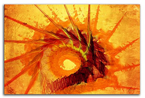 60x80cm Abstrakt014_Leinwandbild - Sonnenflut - Abstrakte Kunst Kunstdruck auf Leinwand zeitloses Wohnambiente TOP moderne Wandgestaltung