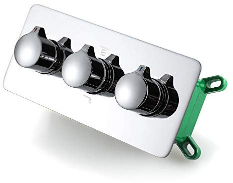 Unterputz Thermostat,Duschthermostat Brausethermostat,Chrom Duscharmatur Thermostat mit Temperatureinstellung und Durchflusseinstellung, Mischbatterie Dusche Thermostat