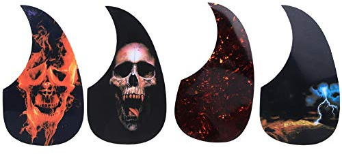 4 Stück Pick Guard für Akustikgitarre Pick Kratzplatte mit selbstklebend für Akustikgitarre Zubehör für Leistung