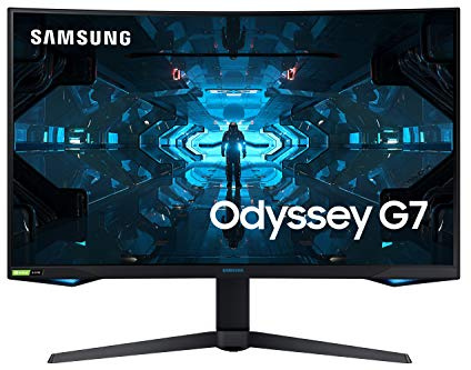 Samsung Monitor Gaming Odyssey G7 (C32G75), Curvo (1000R), 32, 2560x1440 (WQHD 2K), HDR 600, VA, 240 Hz, 1 ms, FreeSync Pro, G-Sync, HDMI, 2 USB 3, 2 Display Port, Ingresso Audio, HAS, Pivot