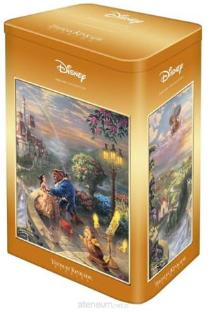 Schmidt Spiele 59926 Thomas Kinkade, Disney, Beauty and Beast, 500 Teile Puzzle in Einer Nostalgiedose
