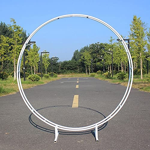 MENG Cercle Arche De Jardin Métal Rond Cercle Ballon Accessoires De Mariage en Fer Toile De Fond Cadre Fleur Présentoir Or/Blanc 1.2 M/1.5 M/2 M