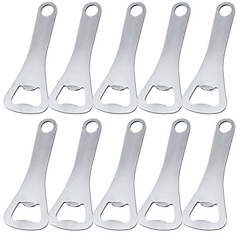 10 abridores de botellas de acero inoxidable, abrebotellas de cerveza, sacacorchos de cerveza de acero inoxidable, abridor de botellas para hogar Pub al aire libre para hombres