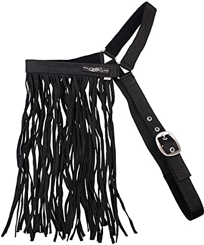 ARBO-INOX®- Fliegenfransen Fliegenmaske – ohne Halfter anwendbar – Robustes Polyester in SCHWARZ