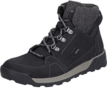 Josef Seibel Herren Schnürstiefeletten Raymond 53,Weite H (Weit),Wechselfußbett,wasserdicht,uebergangsschuhe,schwarz-Kombi,45 EU