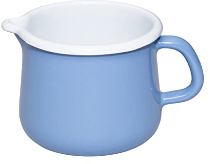 Riess, 0671-128, Schnabeltopf Ø 10cm, NATURE BLUE MEDIUM, Emaille, Vol. (rec.): 0,8 Liter, Made in Österreich, LBH: 16,6x11,5x9,6cm, 0,320kg, Induktionskocher kompatibel, Gasherd geeignet, Ofenfest