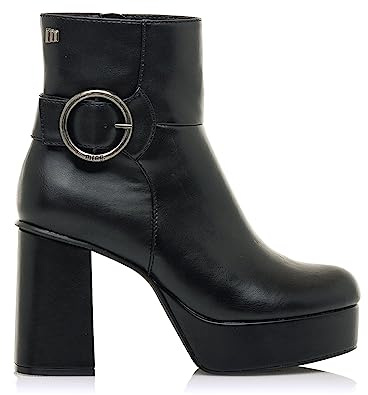 MTNG Botines de tacón Mujer Botines de tacón Sindy 53068 Mujer | Botines de tacón Casual | Cierre con Cremallera | 55359 | NAPIRI Negro