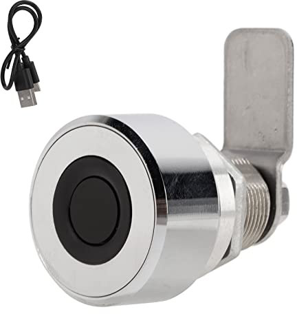 Cyrank Fingerabdruck-Schrankschloss, USB-Aufladung, 0,5 Sekunden, Fingerabdruck-Schloss, Intelligentes, Schlüsselloses Schubladen-Möbelschloss Für Zuhause Und Büro