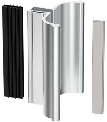 3-3/4 Bright Chrome Frameless Shower Door Handle With Metal Strike and 3 Magnet, Magnetic Latch Kit Fits Glass Thickness 1/8, 5/32, 3/16 and 1/4, Replacement Parts | With Metal Strike and 3 Magnet, Shower Doors Magnetic Latch Kit Fits Glass Door Thickness 5/32, 3/16 and 1/4