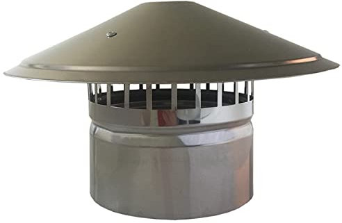 IBOWZ Schornsteinaufsatz Schornsteinhaube, Edelstahl, wasserdicht, rund, für Lüftungsschlitze, Regenschutz, Schornstein, Vogelkäfig, Schutz, Regenkappe, Schutz, Kappenende, 180 mm