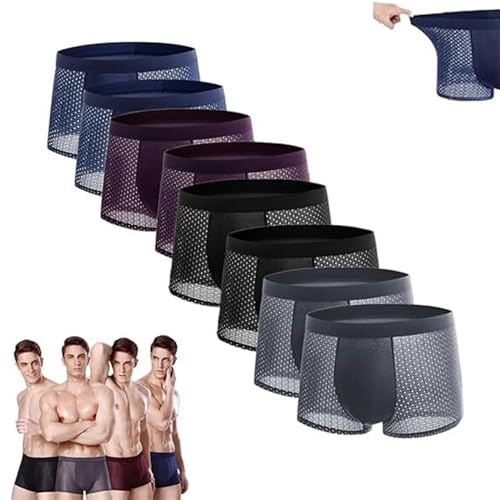 saVgu Zestniche Boxer Slip da Uomo in Fibra di bambù Boxer da Uomo in Fibra di bambù Comodi Morbidi e Traspiranti (Color : 8pcs, Size : L)