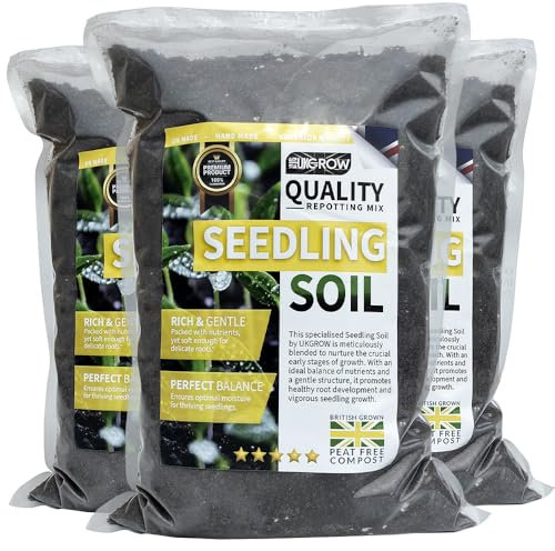 Seedling Soil by UKGROW - Organic Mix for Seed Sowing & Plant Growth - Ideal Seed Soil and Compost Blend for Healthy Seedlings and Garden Vitality (1 Litre Bag)