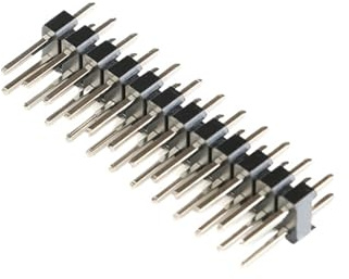100 Stück 2,54 mm zweireihiger Stecker 2~40 P abtrünniger Leiterplatten-Stiftleisten-Anschlussstreifen 2 * 2/3/4/6/8/10/12/15/20/40 P (Size : 2x3P)