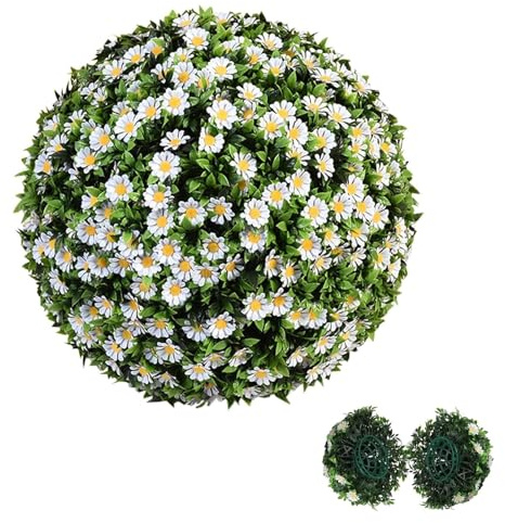 WlP Artificial Plant Topiary Ball Topiary Balls Artificial Outdoor Large Decorative Boxwood Balls Greenery Artificial Topiaries Grass Balls Fake Plants Spheres Faux Boxwood Plants (Size : 40cm)