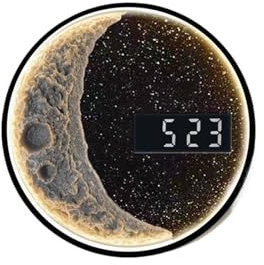 Lampada da parete creativa personalizzata con orologio lunare for camera da letto, soggiorno, divano, sfondo, lampada da parete, lampada decorativa a mezzaluna di lusso(Black 60cm stepless -2)