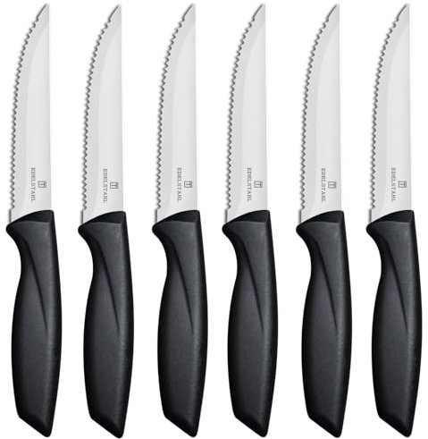 targzier Couteaux à Steak Set de 6,Couteau Cuisine en Acier Inoxydable,Couteau de Table dentelé,Couteaux de Cuisine Professionnel,Couteaux Steak,Lave-Vaisselle