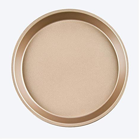 Pizza Tray Pizza Tray, Round Baking Pan, Mini Baking Cake Mold for Home Kitchen, 7 Inch/ 9 Inch Pizza Pan for One Person Eat, Gold Pizza Baking Tray (Size : 7inch) (Gold 9inch) (Go