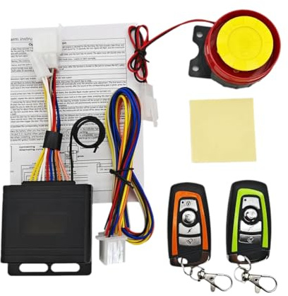 Koolenry de Alarma para Motocicleta de 12 V CC, Kit Antirrobo, de Alarma de Seguridad, Sensor de Vibración Integrado de 120 DB.