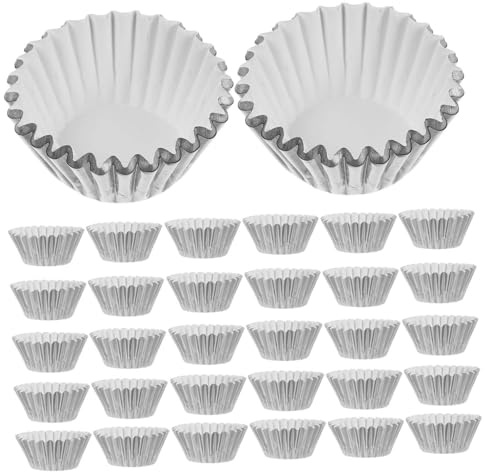 VICASKY 500 pezzi Pirottini Mini in Alluminio Spesso Resistenti al Calore per Muffin Cupcake e Mini Cheesecake per Feste Matrimoni e Uso