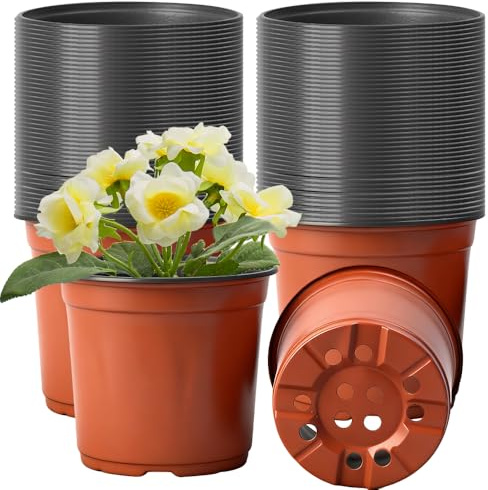 DAJASD 150 stycken odlingskrukor, 10 cm diameter växtkruka, blomkruka plast, små runda planteringskrukor plast, för odling för inomhusplantor, växter, suckulenter, sticklingar
