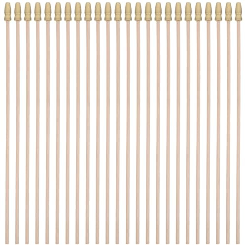 Ciieeo 40 Mini Aste per Bandiere in Legno Punta Dorata 30 Cm – Parti di Ricambio per Pennoni per Eventi Sportivi e Decorazioni Festa – Aste Portabandiera Fai da Te per Riunioni