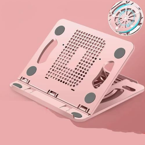 QIALAI 1 Piece 8-Speed Adjustable ABS Tablet Laptop Cooling Stand, Universal Style, Lightweight 350g Desk Cooling Holder (PINK)