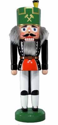 Rudolphs Schatzkiste Nussknacker Bergmann BxHxT 12x37x10cm NEU Weihnachten Seiffen Nutcracker Nüsse Erzgebirge Winter Dekoration Holzkunst Holz Weihnachtsmann Christmas Walnuss