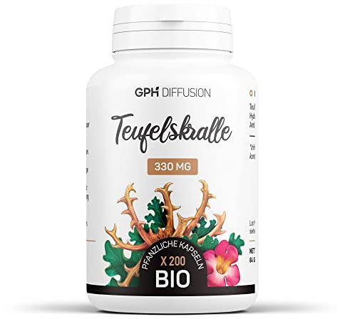 Bio Teufelskralle 990 mg/Tag - Devil's Claw - 200 pflanzliche Kapseln | 100% pflanzlich, hohe Qualität
