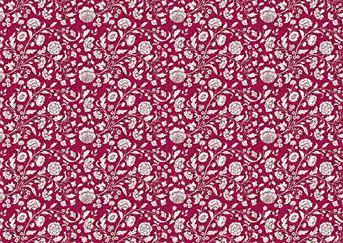 CARTA RESTAURO FIORATA ROSSA - formato 50x70 cm. - confezione da 10 fogli.