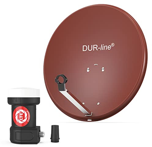 DUR-line MDA 60 Rot - Digiatale 1 Teilnehmer Satellitenschüssel Komplett-Anlage mit +Ultra Single - LNB [Camping, Astra 19,2°, DVB-S/S2, Full HD, 4K, 3D]