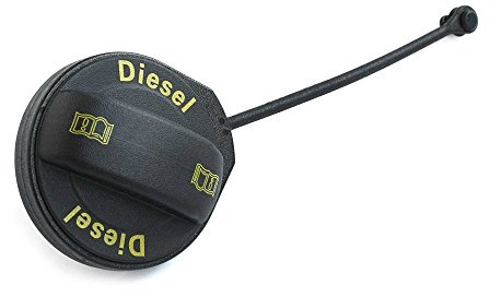 Audi Original Tankdeckel für Diesel Krafstoffbehälter mit Halteband, Schwarz, Kunststoff mit Gummi, Auto, ENGINE_COMPONENT_CAP
