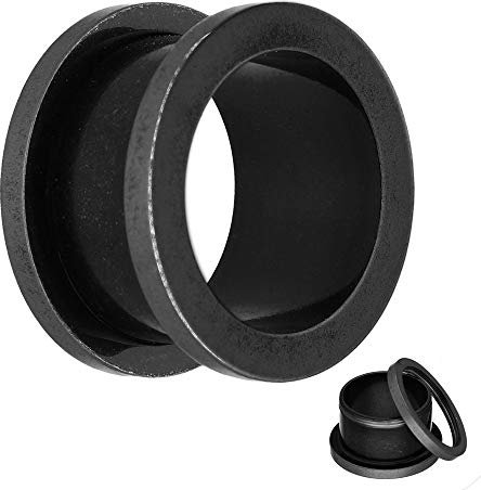 Treuheld Flesh Tunnel - Stahl - Schwarz - Antik 6 mm