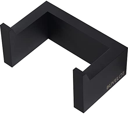 BUVELOT Badezimmer-Doppel-Handtuchhaken, quadratische Bademantelhaken zur Wandmontage, Kleiderhaken für Bad, Küche, Garage, Hotel, (mattschwarz, doppelte Bademantelhaken, 073010-MB Ler Serie)