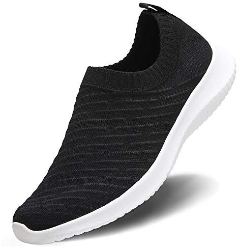 MAIITRIP Slip on Shoes for Women Nursing Work Walking Sneakers Best Fashion Zapatos deportivos para Damas Gym Athletic Shoes Fall Casual,Black White,Size 8.5
