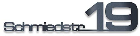 Metzler Hausnummer Anthrazit, individueller Schriftzug Edelstahl, Hausnummernschild, Straßenschild Straßenname und Hausnummer, RAL7016, Rostfrei & Wetterfest, Made in Germany, Länge: 380 mm