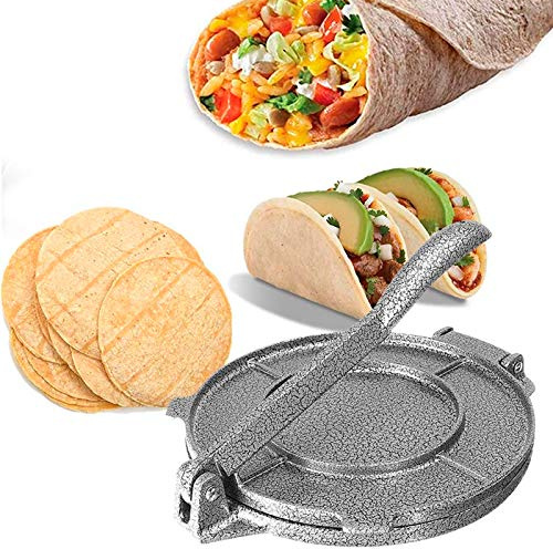 BORDSTRACT Tortilla Press, 6.5In Aluminium Alloy Tortilla Pan, Tortillas Dough Pressing Tools Kitchen Supplies to Make Indian Style Chapati Tortilla Roti