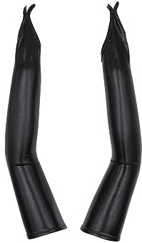 ZUYPSK Glänzend Fingerlose Damen Punk Handschuhe Metallic gedruckt Armstulpen Gogo Dessous Kostüm Zubehör Nachtclub Clubwear Party Accessories