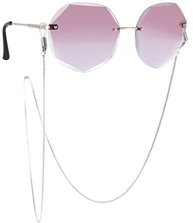 TEAMER Edelstahl Perlen Brillenkette Sonnenbrille Box Ketten Brillenband Brillenband für Frauen, Gliederkette aus Stahl, Einheitsgröße, (SUNG20200713)