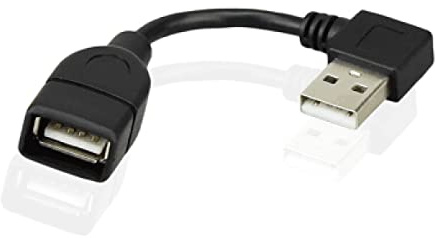 CY USB 2.0 A Typ Stecker rechts gewinkelt auf USB 2.0 Buchse Verlängerungskabel 90 Grad Stecker 10 cm