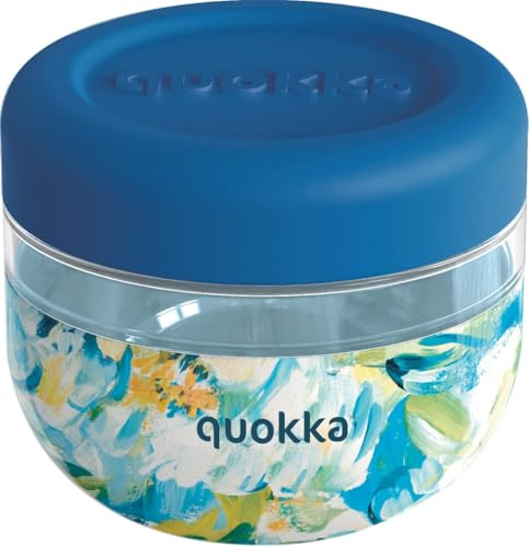 Quokka BUBBLE BLUE PEONIES | CONTENITORE PER CIBO IN MS CON COPERTURA IN SILICONE 500 ML