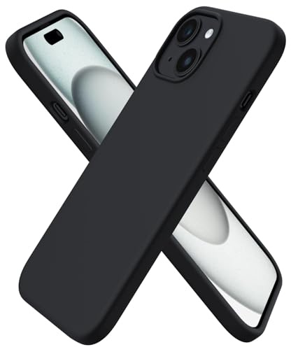 ORNARTO für iPhone 15 Hülle aus Silikon 6,1 Zoll - Schwarz | Premium Flüssigsilikon, dünne Handyhülle, weich und griffig, tolle Haptik, stoß- und kratzfest, große Farbauswahl